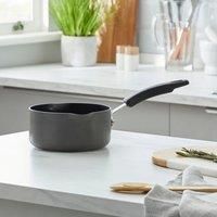 Dunelm Non-Stick Hard Anodised 16cm Milkpan Grey and Black