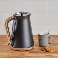 Contemporary 1.7L 3kW Matt Black Jug Kettle Black and Brown