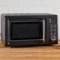 Retro 20L 800W Matt Black Microwave Black
