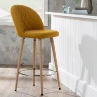 Astrid Bar Stool Yellow Fabric Yellow