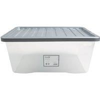 45L Silver Plastic Storage Box Silver
