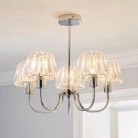 Paloma 5 Light Glass Ceiling Fitting Chrome