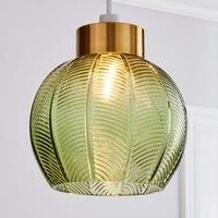 Colleen Green Glass Easy Fit Pendant Brass