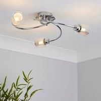 Grace 3 Light Chrome SemiFlush Ceiling Fitting Silver