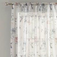 Heavenly Hummingbird Dove Grey Slot Top Single Voile Panel Grey and Pink