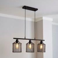 Sienna 3 Light Diner Ceiling Fitting Black
