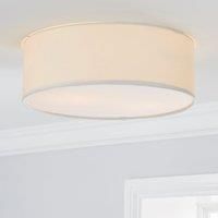 Sara 38cm Ivory Shade Flush Ceiling Fitting White