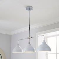 Galley 3 Light Bar White Diner Ceiling Fitting White