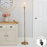 Dunelm Irene Traditional Floor Lamp Base H141cm - (Antique Brass) B+