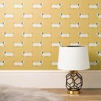 Bertie Sausage Dog Ochre Wallpaper Ochre