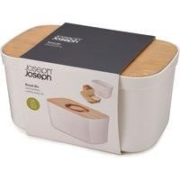 Joseph Joseph White Bread Bin with Cutting Board Lid White and Brown