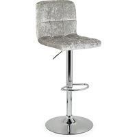 Jasmine Bar Stool Silver Crushed Velvet Silver