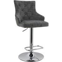 Selena Adjustable Height Swivel Bar Stool, Velvet