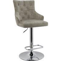 Selena Bar Stool Mink Distressed Velvet Grey
