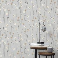 Scandi Floral Wallpaper Ochre