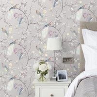 Dorma Maiya Grey Wallpaper Grey