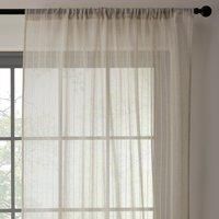 Lucia Stripe Natural Slot Top Voile Brown and Grey