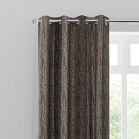 Alexandria Stripe Charcoal Eyelet Curtains Charcoal, Brown and White