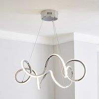 Skylar Curly LED Ceiling Fitting Chrome