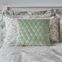 Evesham Green Quilted Velvet Cushion Green