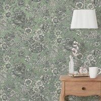 Wild Garden Sage Wallpaper Green
