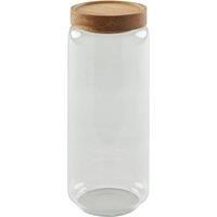 Dunelm 970ml Glass Jar with Acacia Lid Clear and Brown