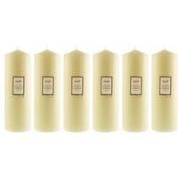 Pack of 6 Church Candles 10cm x 30cm Cream
