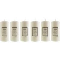 Pack of 6 Essentials White Pillar Candles 7cm x 15cm White