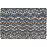 Missouri Recycled Cotton Doormat Blue and Brown
