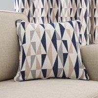 Elements Triangle Cushion Navy, White and Brown