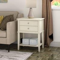 Franklin White Bedside Table White