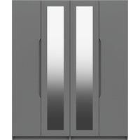Legato 4 Door Mirrored Wardrobe Dark Grey