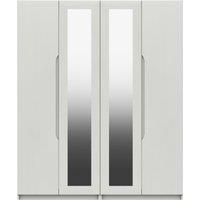 Legato 4 Door Mirrored Wardrobe White