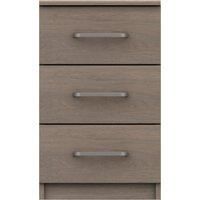 Parker 3 Drawer Bedside Table Dark Brown