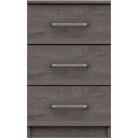 Parker Grey 3 Drawer Bedside Table Grey