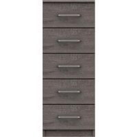 Parker Grey 5 Tall Chest of Drawers Grey