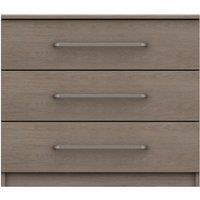 Parker Beige 3 Drawer Chest Dark Wood (Brown)
