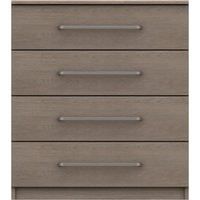 Parker Beige 4 Drawer Chest Dark Wood (Brown)