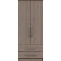 Parker Beige Double, 2 Drawer Wardrobe Brown