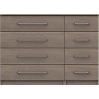 Parker Beige 8 Drawer Wide Chest Brown