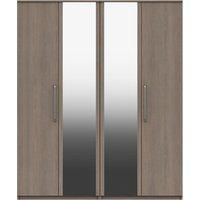 Parker 4 Door Mirrored Wardrobe Brown