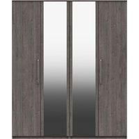Parker 4 Door Mirrored Wardrobe Grey