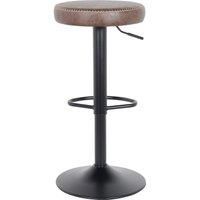 Venice Round Adjustable Height Swivel Bar Stool, Faux Leather