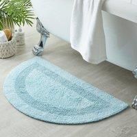 Supersoft Duck Egg Semi Circle Bath Mat Blue