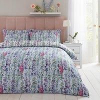 Dorma Country Garden 100% Cotton Duvet Cover and Pillowcase Set Light Blue