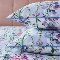 Dorma Country Garden 100% Cotton Housewife Pillowcase Pair White and Blue