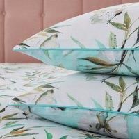 Dorma Nature Garden 100% Cotton Housewife Pillowcase Pair Light Blue