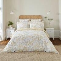 Dorma Daylesford 300 Thread Count Cotton Sateen Yellow Duvet Cover and Pillowcase Set Yellow and White