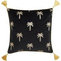 Palm Tree Cushion Black/Gold