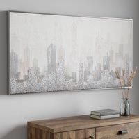 Grey Crityscape Canvas Grey and Brown